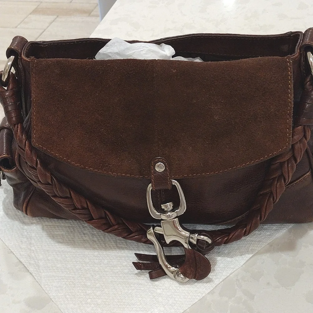 Francesco Biasia Hobo Bag Rich Soft Brown Leather / Suede - Picture 12 of 16